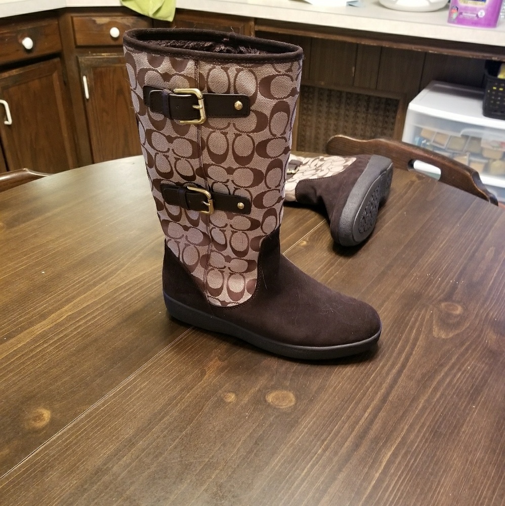Coach original C Brown mid calf boots
